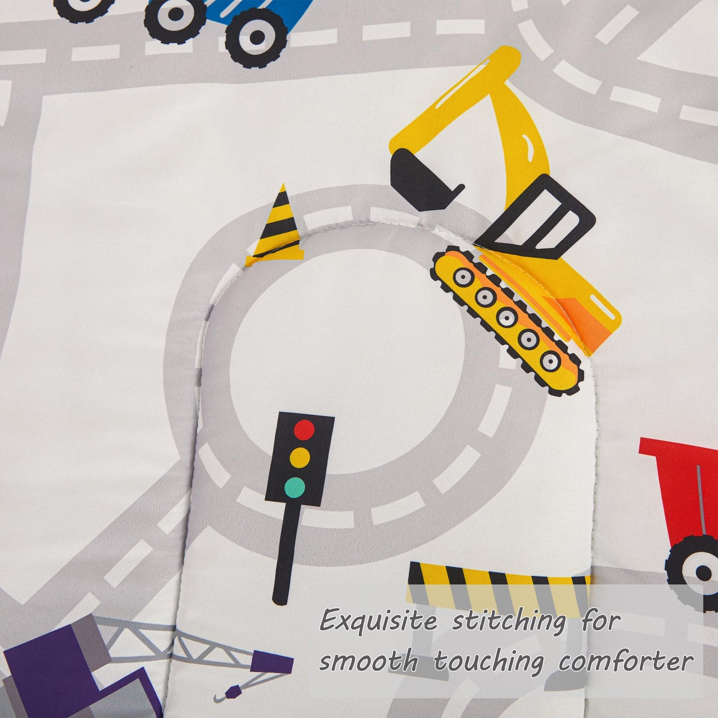 Viviland Boys Car Toddler Comforter Sets, Soft Toddler Bedding Set, Microfiber Toddler Bed Set, Truck