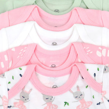 Honestbaby Unisex Baby Organic Cotton Long Sleeve Bodysuits Multi Pack And Toddler T-Shirt Set, 5 Pack Tutu Cute, Newborn Us