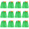 Tarpop 12 Pcs Hawaiian Hula Grass Skirts for Kids 40 cm Grass Skirts for Girls Luau Party Birthday Decoration Festive Show(Green