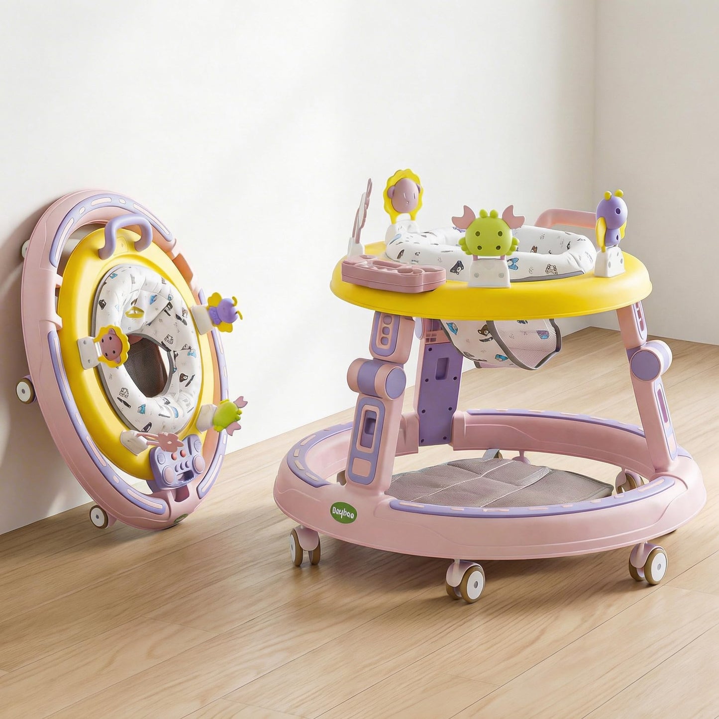 Baybee Whizz Baby Walker For Kids | Portable Round Kids Walker With 3 Height Adjustable, 360 Rotation & Musical Toy Bar | Activi