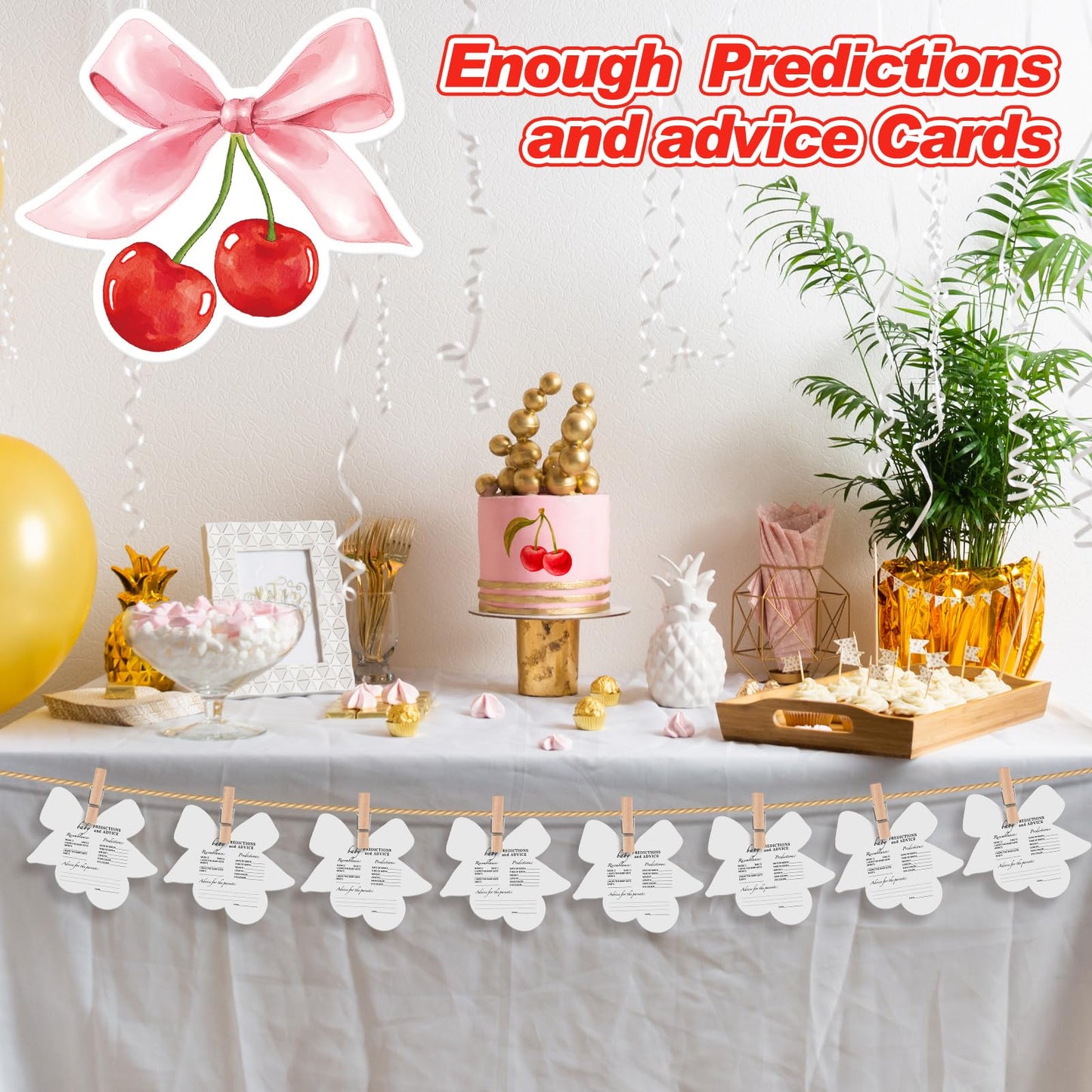 Rattanview 50 Pcs Double Side Baby Predictions & Advice Cards For New Parents Baby Shower Games With Cards Wooden Keepsake Box F