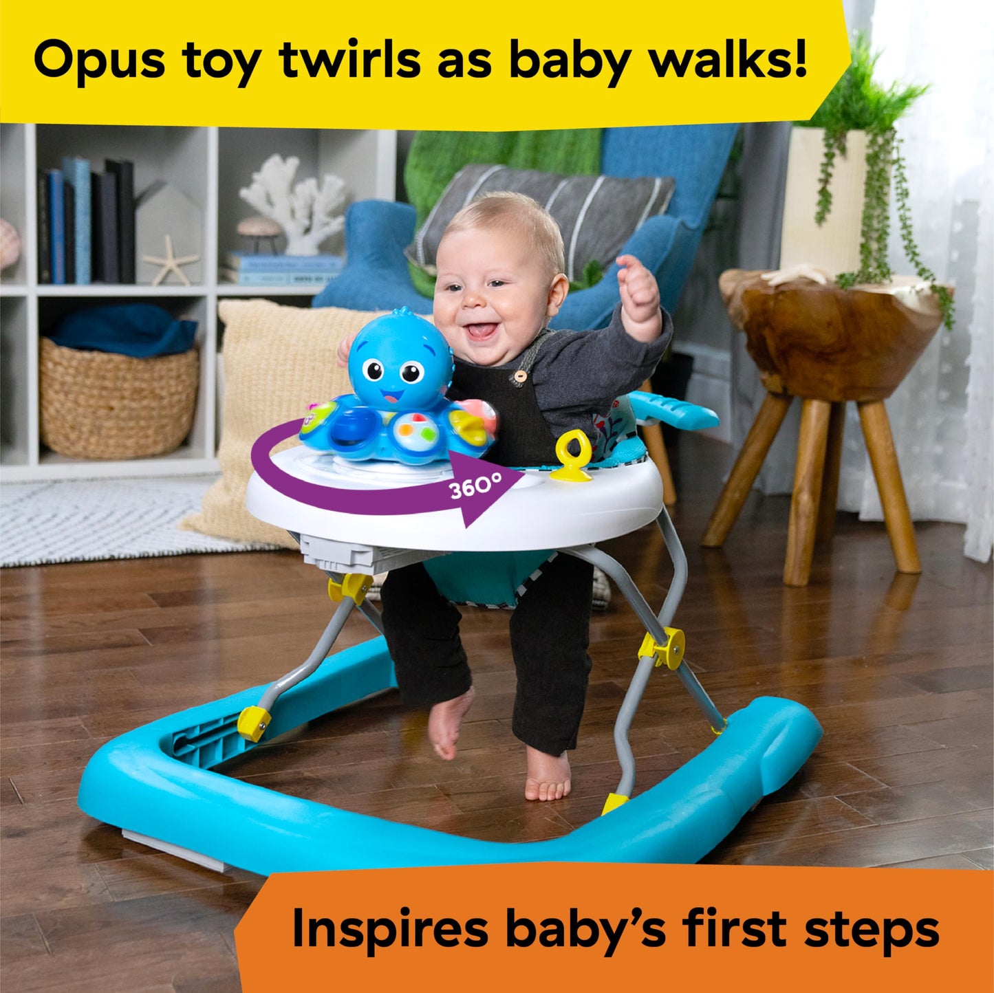 Baby Einstein Step & Twirl Opus 4-In-1 Activity Walker, Musical, For Infants Ages 6 To 24 Months