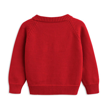 Simplee Kids Baby Sweater Valentine'S Day Cardigan Embroidery Knit Coat For Winter Spring For 12-18 Months