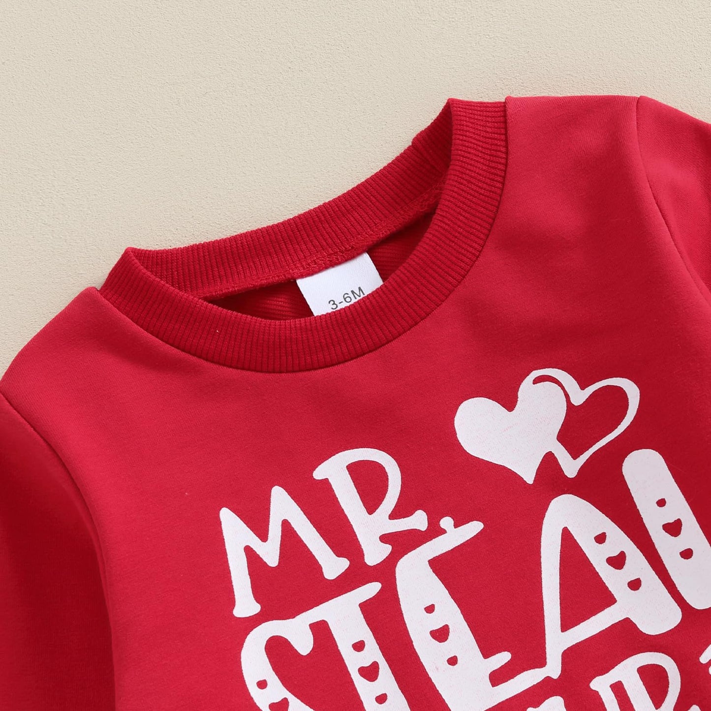Fiomva Baby Boy Valentines Day Outfit Toddler Fall Sweatshirt Pants 2 Piece Set Infant Winter Jumper Top Clothes (P Valentines D