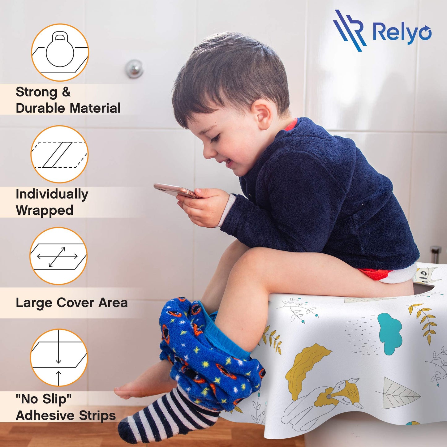 Toilet Seat Covers Disposable - 20 Pack - Waterproof, Ideal For Kids And Adults - Extra Large, Individually Wrapped For Travel,