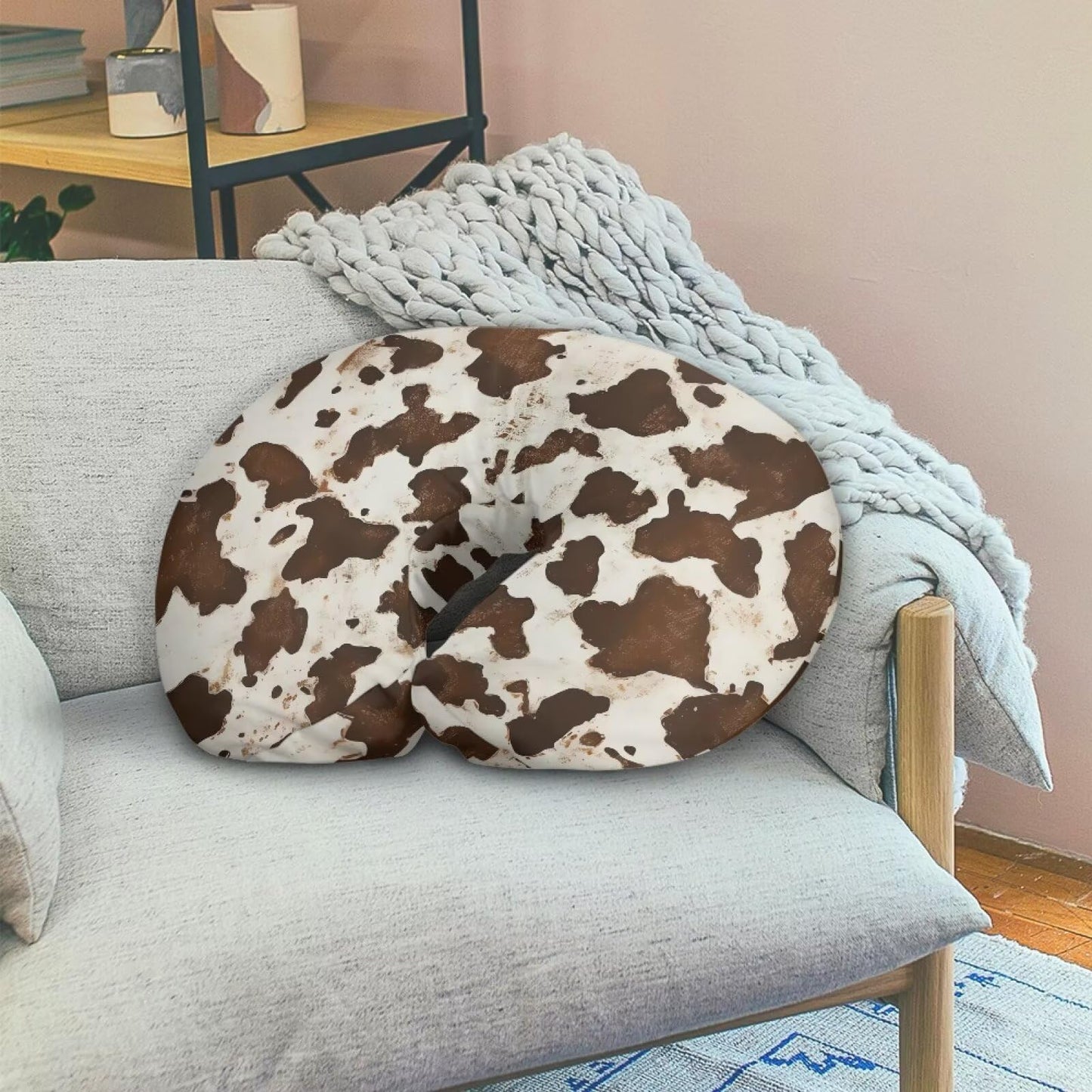 Tongluoye Brown Cowhide Nursing Pillow Cover For Baby Boy Soft Breastfeeding Pillow Slipcover Cow Baby Girl Newborn U-Shaped Bre