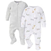 Gerber Baby Unisex 2-Pack 2-Way Zip Thermal Footed Sleep 'N Play, Airplanes, 3-6 Months