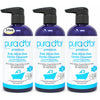 Pura D'Or Kids Wash (16Oz X 3 = 48Oz) All-In-One Gentle Cleanser - Usda Biobased, Sulfate-Free, Tear-Less, Hypoallergenic, Premi