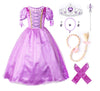 Jerrisapparel Girls Halloween Princess Costume Christmas Birthday Party Dress (9-10, Purple With Accessories)