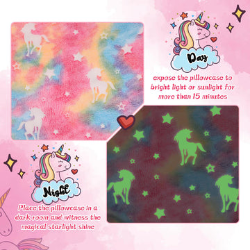 Cloele Body Pillow Cover Glow In The Dark Long Pillow Cases Full Length Pillow Case - 21X54 Inches Unicorns Ultra Soft Body Pill