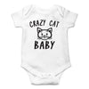 Cute Kitten Crazy Cat Baby - Funny Baby Essentials Bodysuit- Newborn Girl Clothes Boy Outfits (12 Months, White)