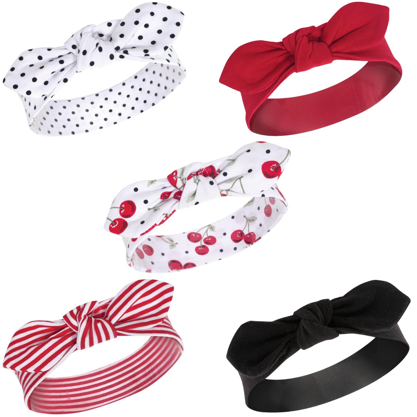 Hudson Baby Unisex Cotton And Synthetic Headbands, Cherries, 0-24 Months