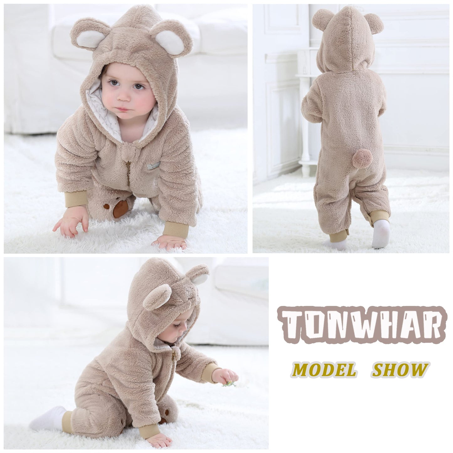 Tonwhar Kid'S And Toddler'S Costume Baby Animal Outfit Baby Boys' Girls' One-Piece Rompers Jumpsuit(1-3 Months/Height:20'-23',