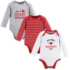Hudson Baby Unisex Baby Cotton Long-Sleeve Bodysuits, Valentine Heartbreaker, 3-6 Months