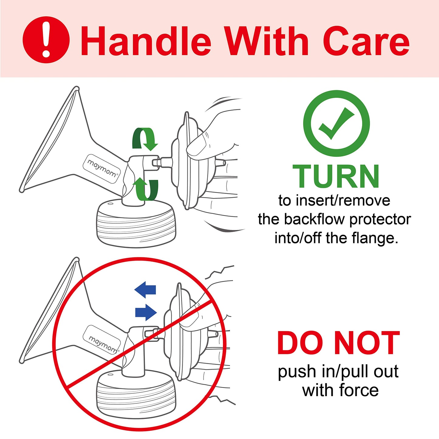 Maymom Wide Neck Pump Part Compatible Wtih Spectra S1/S2 Pumps; Incl Wide Mouth Flange; Not Original Spectra Flange; Replaces Sp