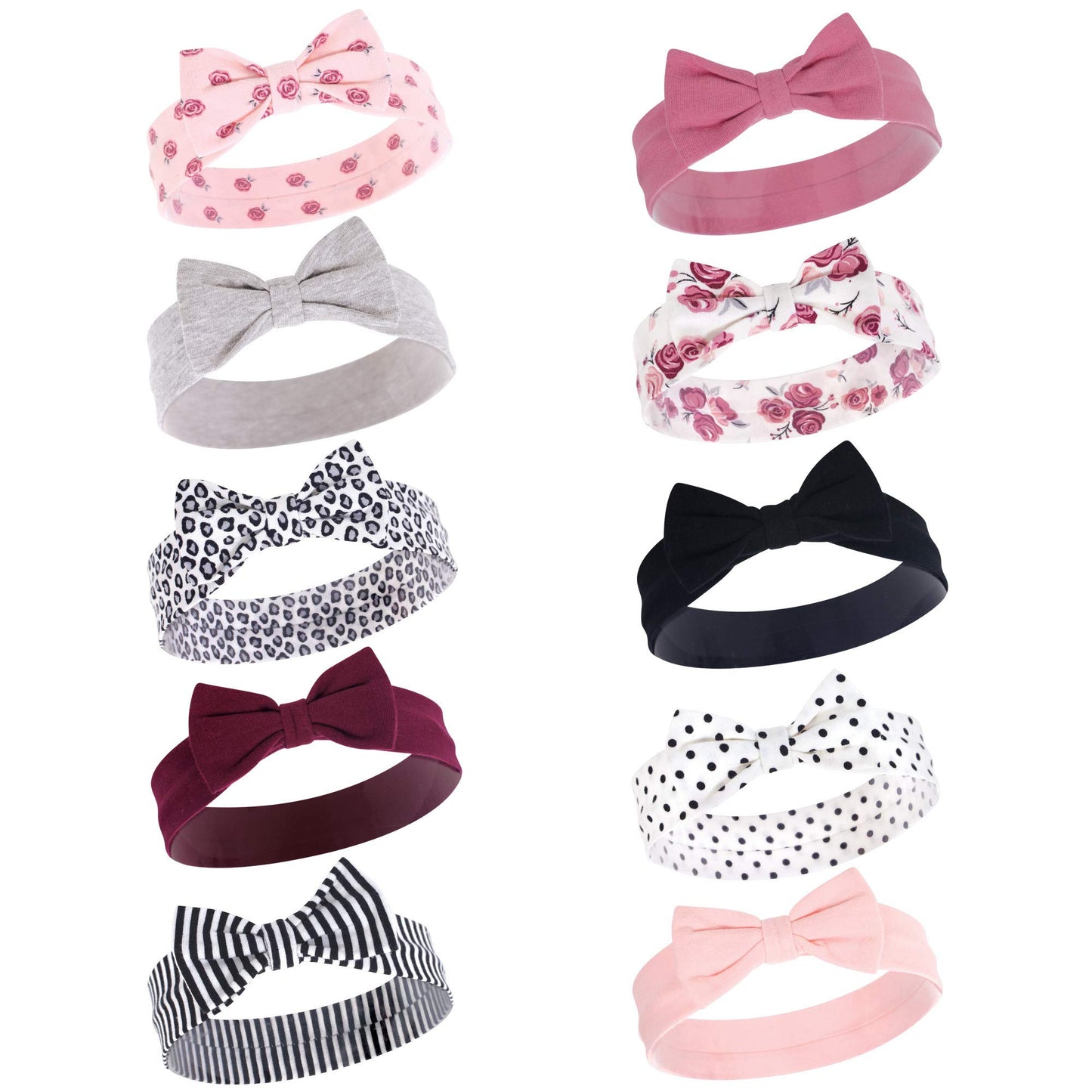 Hudson Baby Unisex Cotton And Synthetic Headbands, Rose, 0-24 Months