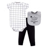 Little Treasure Unisex Baby Bodysuit, Pant And Bib, Well Dressed, 6-9 Months