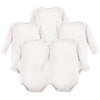 Hudson Baby Unisex Baby Cotton Long-Sleeve Bodysuits, White, 0-3 Months Us