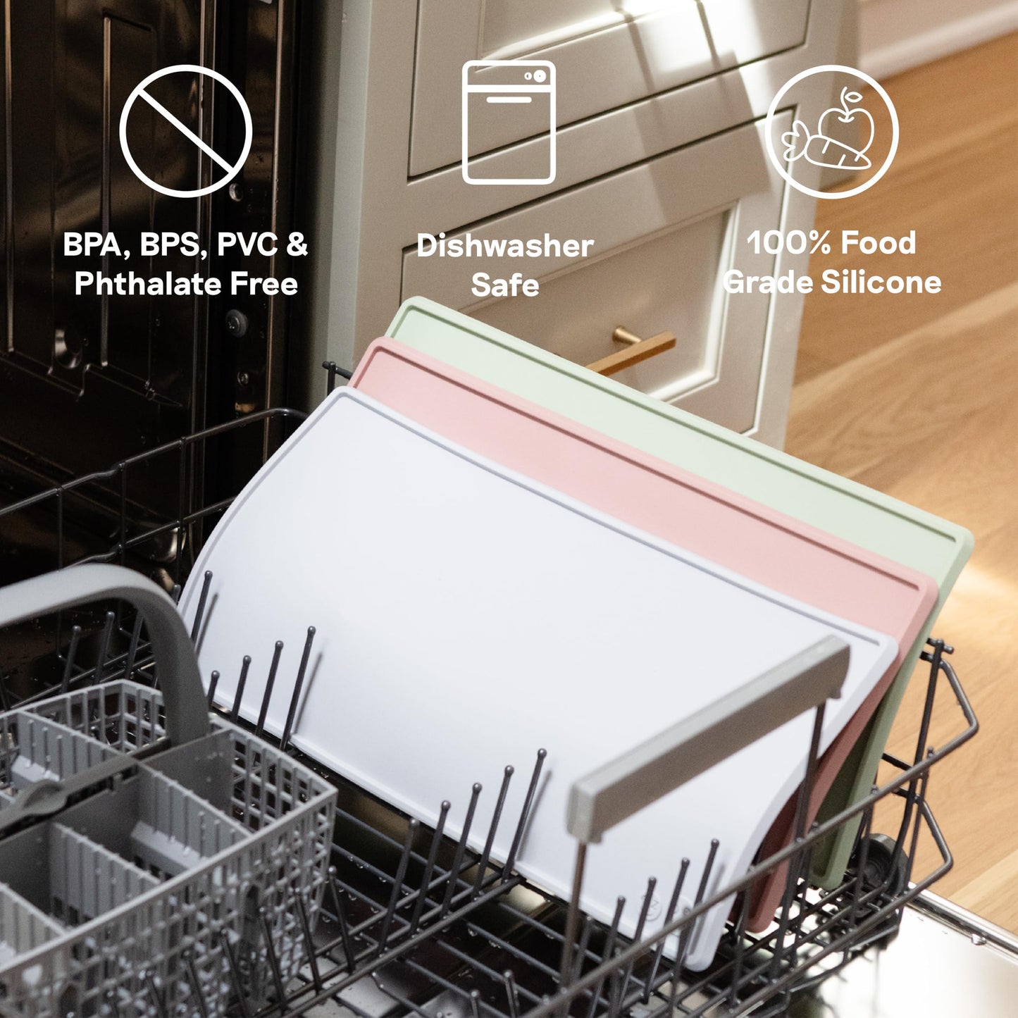 Ezpz Tiny Placemat - 6 Months+ (Pewter) - Non-Slip, 100% Silicone Placemat For Toddlers And Babies - Fits On Most Highchair Tray