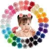 50Pcs Baby Girls Hair Ties 2Inch Chiffon Flower Bows Rubber Bands Soft Elastics Ponytail Holders Accessories For Infants Toddler