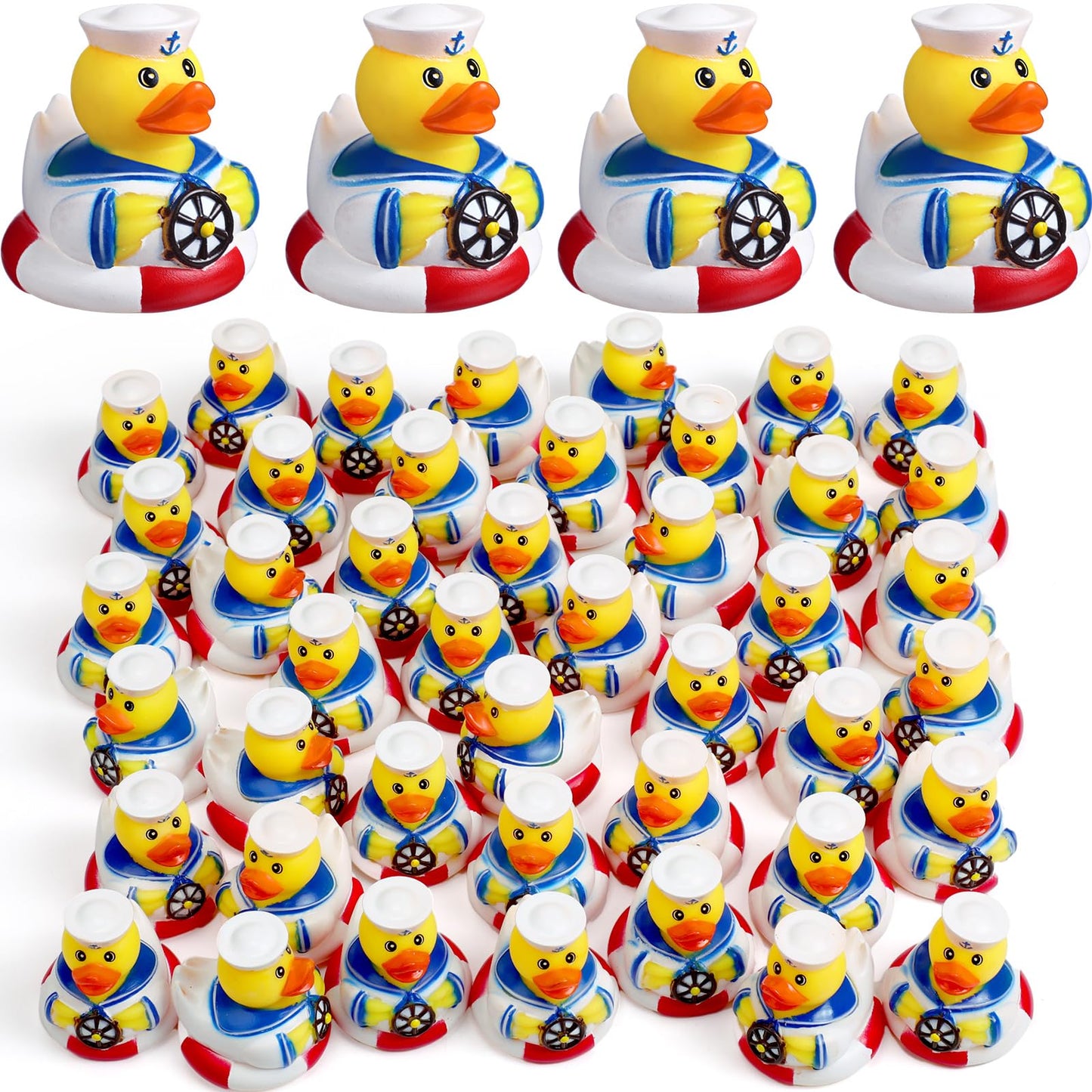 Jerify 96 Packs Cruise Ships Rubber Ducks 2 Inch Nautical Rubber Cruise Ducks Bulk Sailing Ship for Carnival Party Gift Incentiv