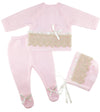 Escalett Layette Newborn Baby Knitted Clothes Set, Coming Home Infant Knit Outfit For Boys And Girls (1136, Pink, Preemie)