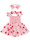 Imekis First Valentines Day Baby Girl Outfit: Toddler Valentines Day Dress Romper Headband Infant Cupid Photoshoot Newborn Tulle