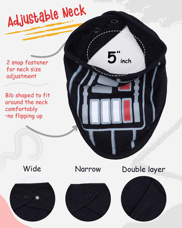 Star Wars Baby Boys' Bandana Bibs 3 Pack Set For Feeding, Teething, And Drooling Darth Vader Chewbacca R2-D2