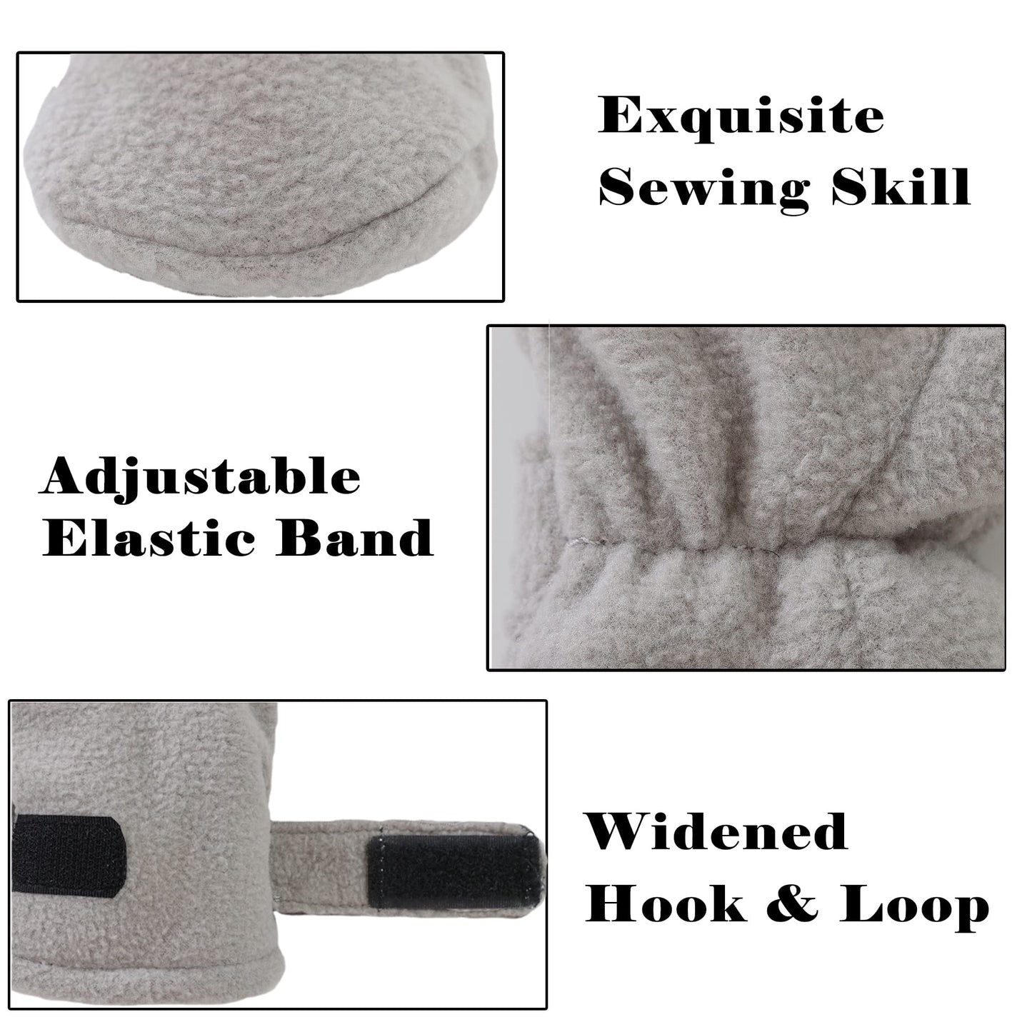 Baby Toddler Mittens Boys Girls Winter Outdoor Gloves Kids Easy-On Fleece Warm Mittens Black Gray Pink 3 Pairs M(1-2 Years)