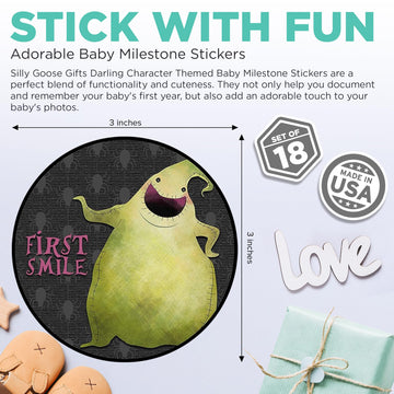 Silly Goose Gifts Darling Character Themed Baby Milestone Stickers - Adorable Character Themes Perfect For Baby Boys & Girls - M