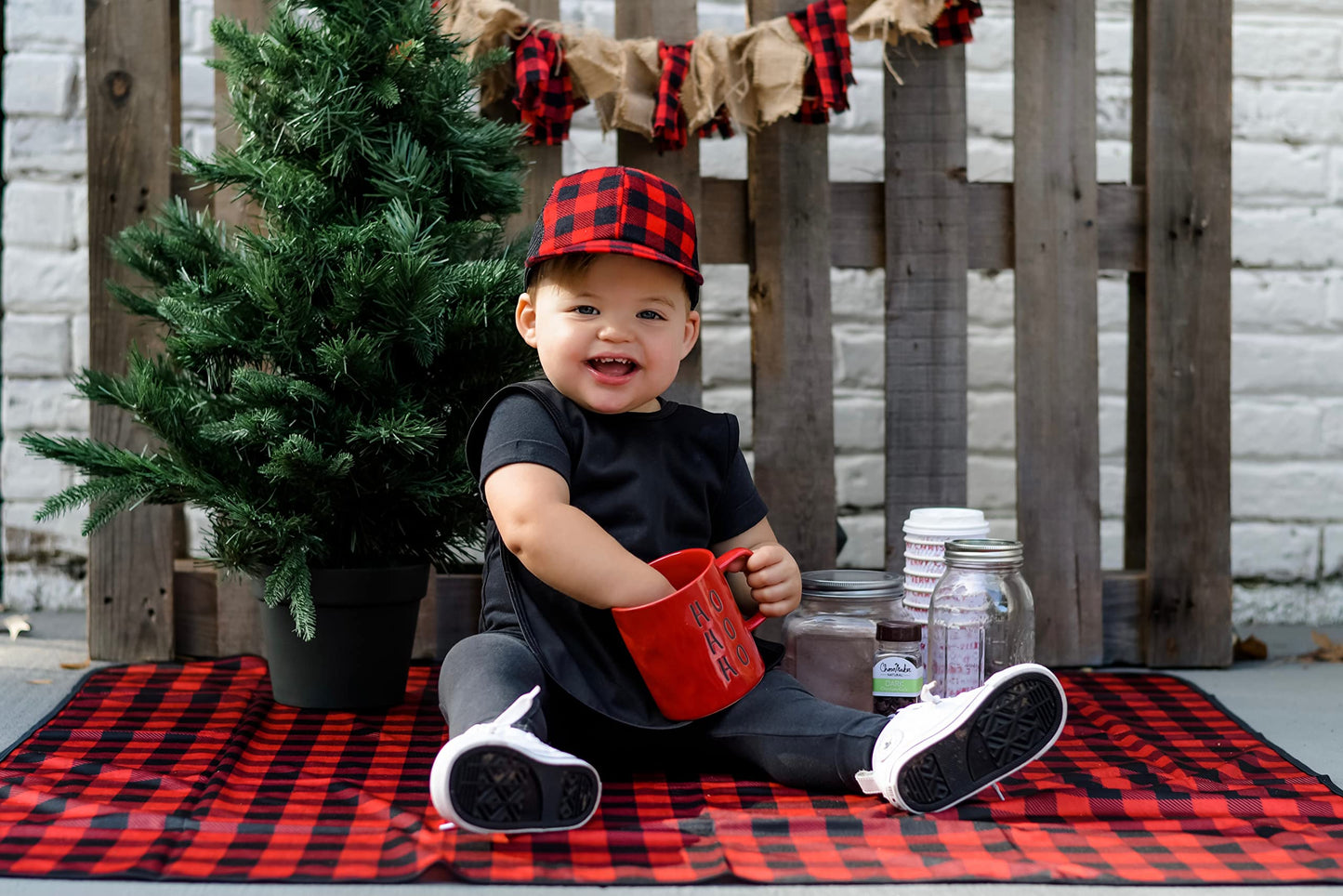 Bapronbaby Red Buffalo Plaid Splash Mat - Waterproof Catch-All For Under High Chairs, Floors, Tables, Playtime Or Arts & Crafts