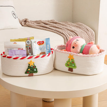 Easter Gift Basket Set Empty With Gift Cards | Bow | Ribbon | Cellophane Bag, Pink Baskets For Storage Cotton Rope Basket With H