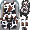 Honeau Infant Car Seat Insert & 3 Strap Cover,4in1 Thickened Newborn Carseat Head Body Support,Reversible Baby Car Seat Pillow C