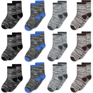 Sptramle Boys Socks, Ankle Crew Socks For Toddler Kids Boys Girls(1-3 Years Old), 12 Pairs Athletic Half Cushion Ankle Socks Set