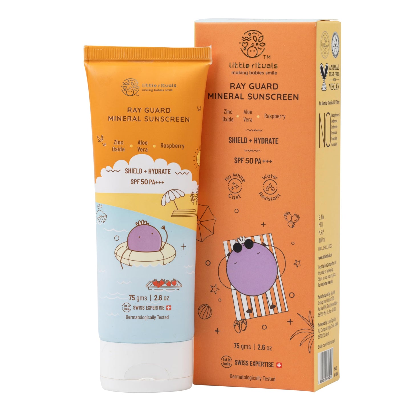 Little Rituals Mineral Baby & Kids Sunscreen Lotion Daily Use For Baby & Kids (015 Years), Spf 50 Pa+++ I No White Cast I Uva/U