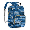 Perarts Large Capacity Custom Diaper Bag for Baby Boy with Name, Blue Multifunctional Mom Personalized Diaper Bag Backpack Water