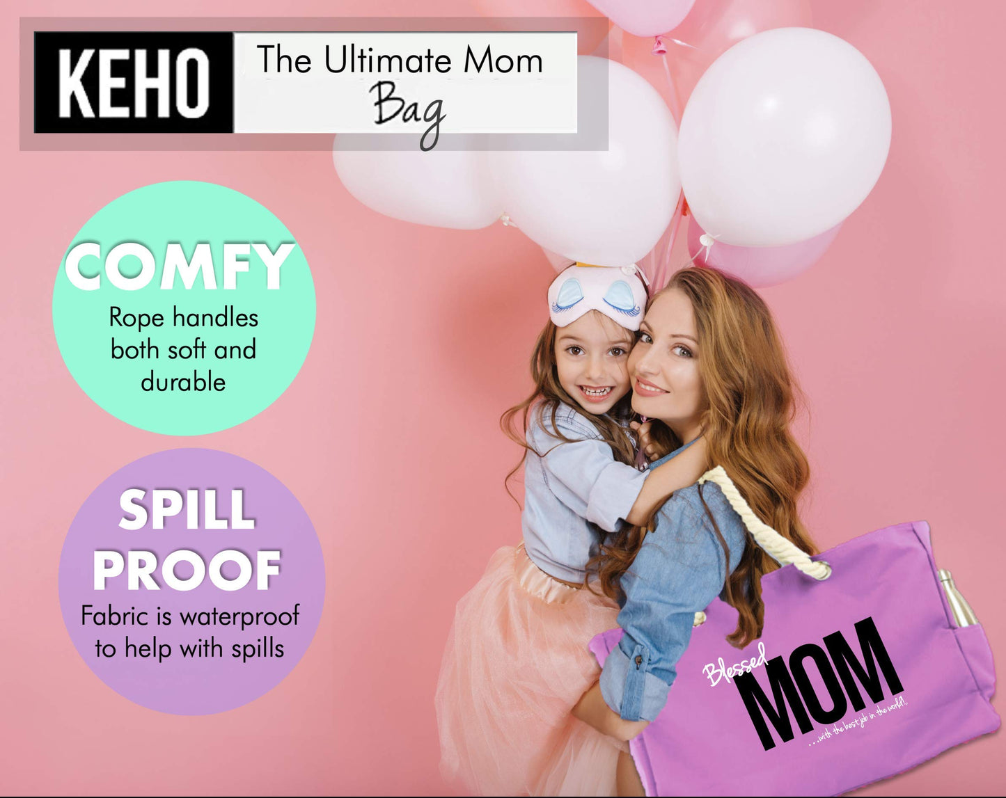 Keho Xxl Ultimate'Mom' Hospital Bag/Overnight Pregnancy Bag - (Pink)