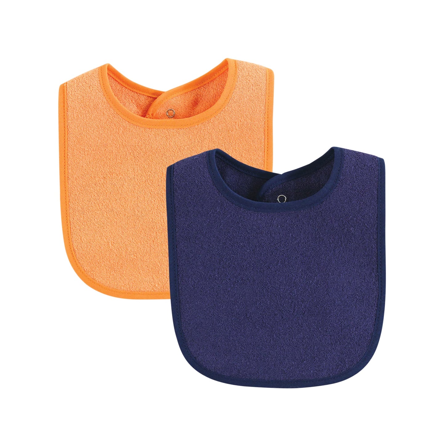 Hudson Baby Unisex Baby Drooler Bib With Waterproof Lining, Blue Orange, One Size