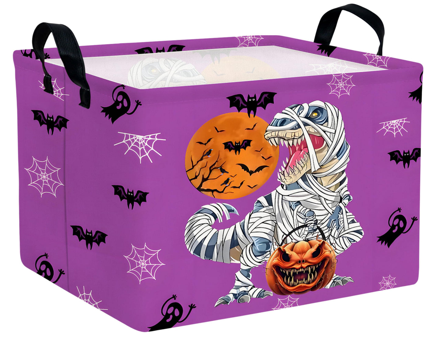 BOOHIT Large Halloween Themed Candy Gift Boo Basket for Kids Baby Personalized Adults Storage Bin Fall Decor(Purple Dinosaur)