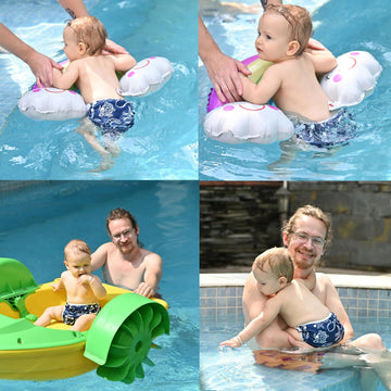 Alvababy Baby Swim Diapers 2Pcs Reuseable Washable & Adjustable For Swimming Lesson & Large Size Baby Boy Zsw18-21