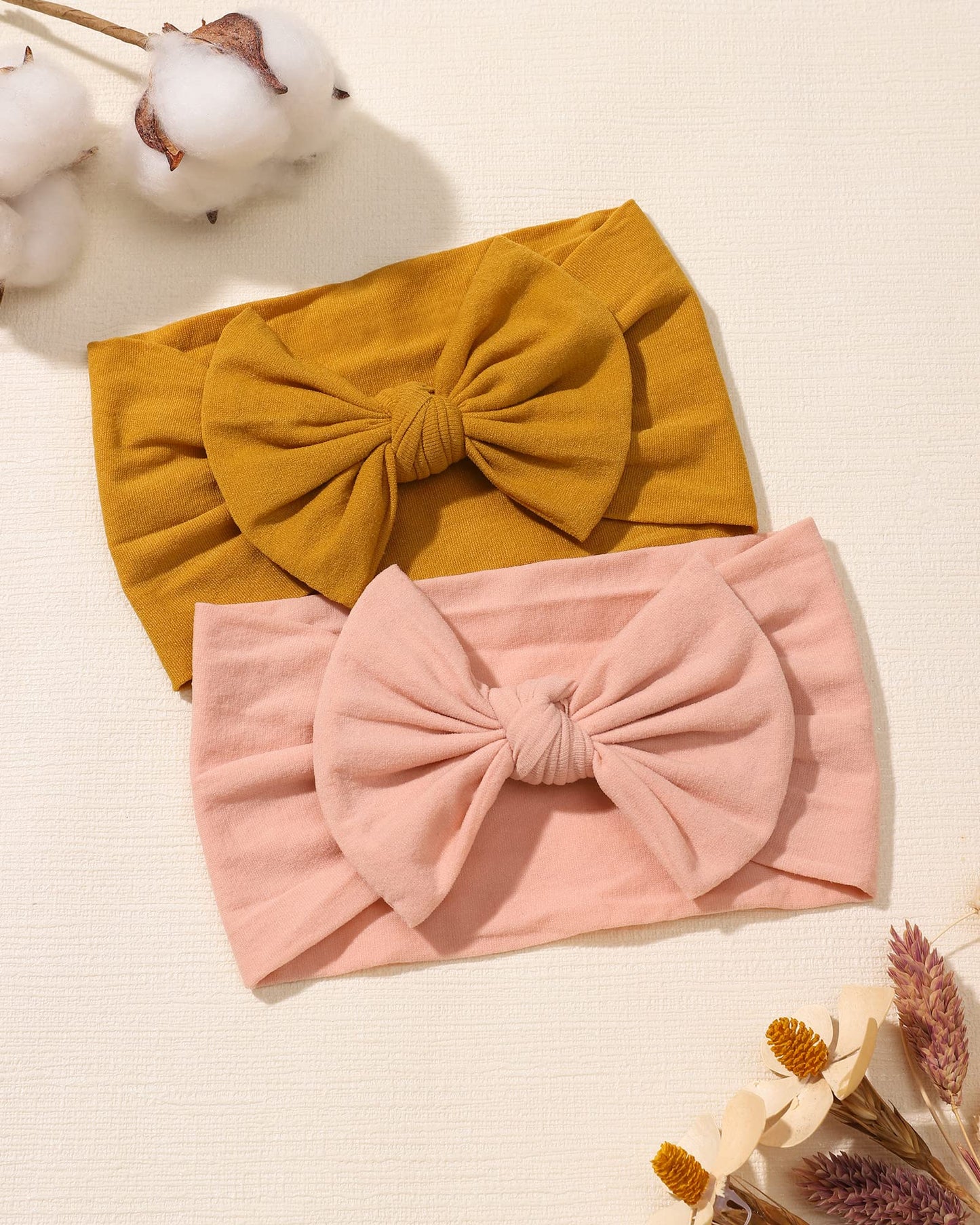 Jollybows 20Pcs Baby Nylon Headbands With Bow Elastic Hairband For Girls Newborn Infant Toddlers Kids Hair Accessories