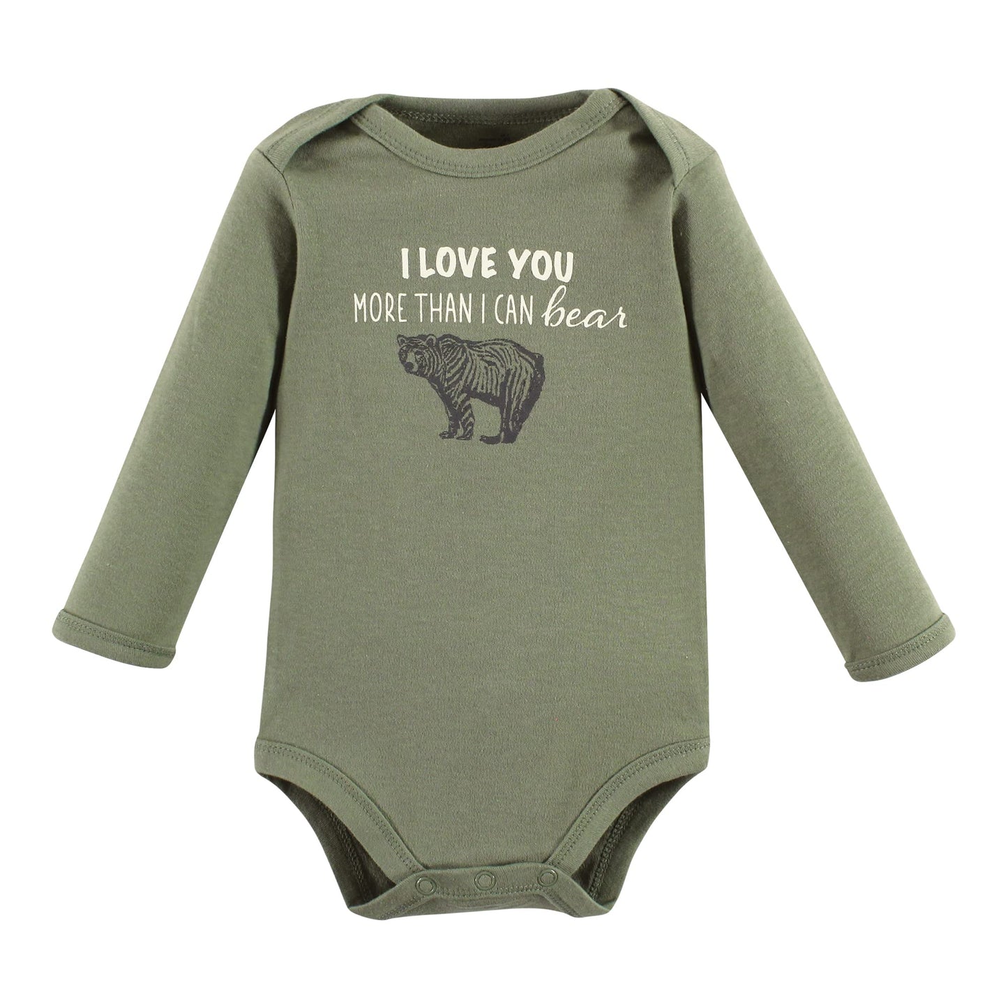 Touched By Nature Unisex Baby Organic Cotton Long-Sleeve Bodysuits, Boy Woodland, 9-12 Months