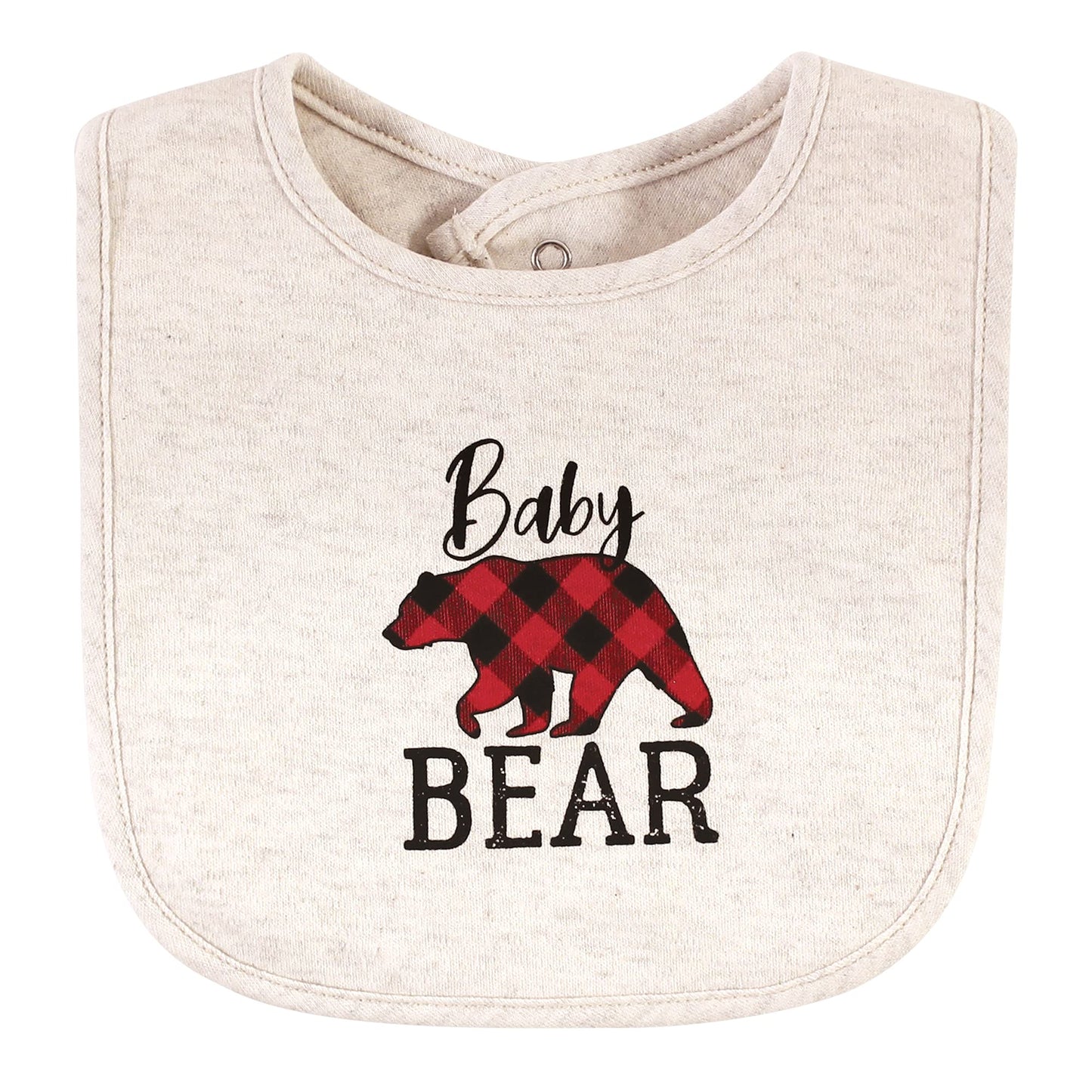 Hudson Baby Unisex Baby Cotton Bib And Sock Set, Baby Bear Plaid, One Size