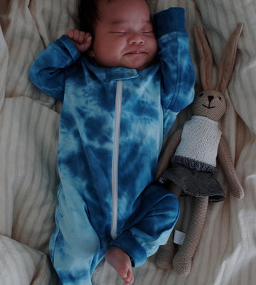 Owlivia Organic Cotton Baby Boy Girl Zip Up Sleep N Play, Footless, Long Sleeve(6-12 Months, Tie Dye Green)