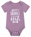 Funnycokid Baby My Siblings Have Paws Purple Onsies 0-3 Months Bodysuit Mauve Unisex Baby Clothes Cute Gender Neutral Baby Gift