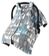 Baby Car Seat Canopy Cover - White Bear And Trees