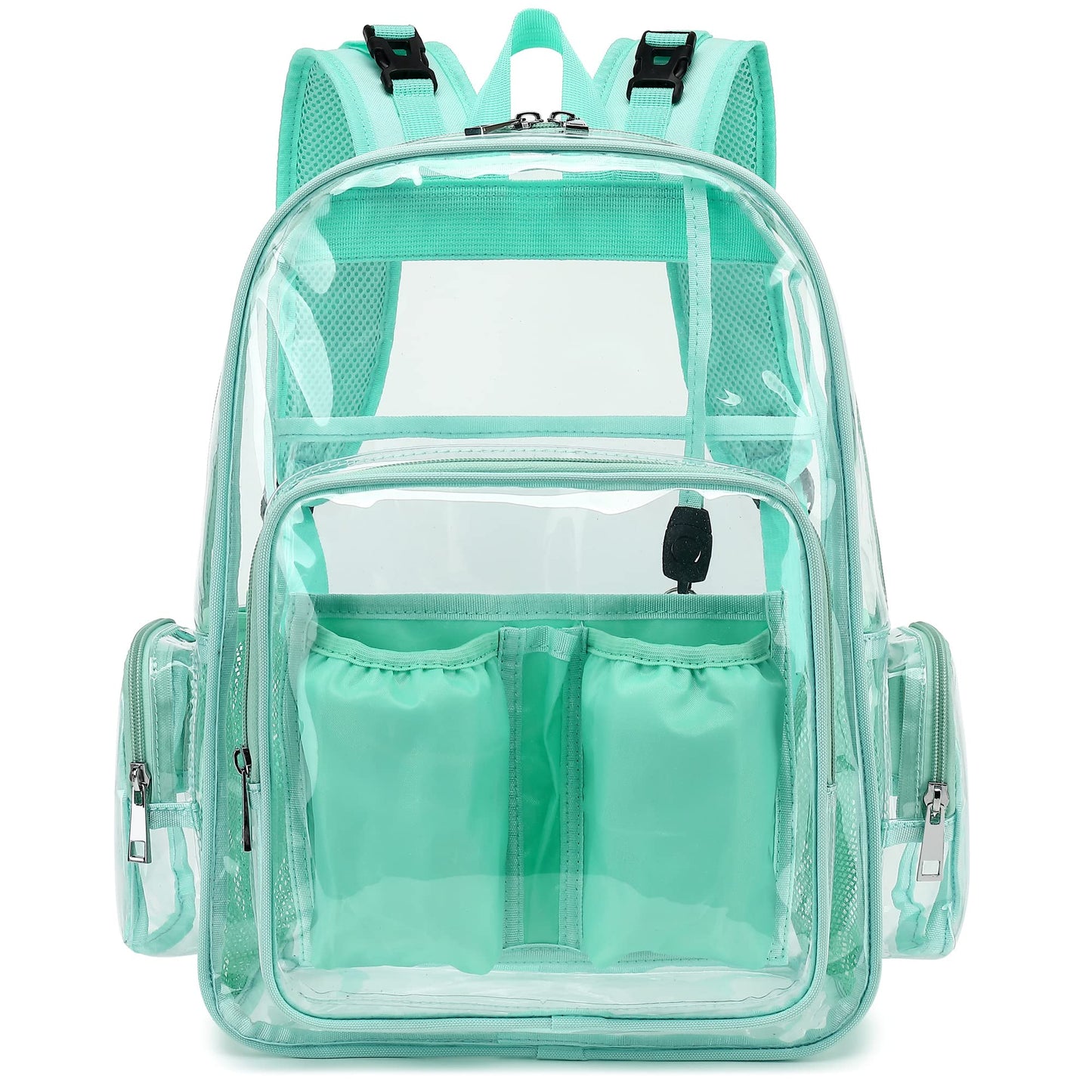 Yusudan Clear Diaper Bag Backpack for Baby Girls Boys, Mom Nappy Changing Bags for Women (Mint Green)