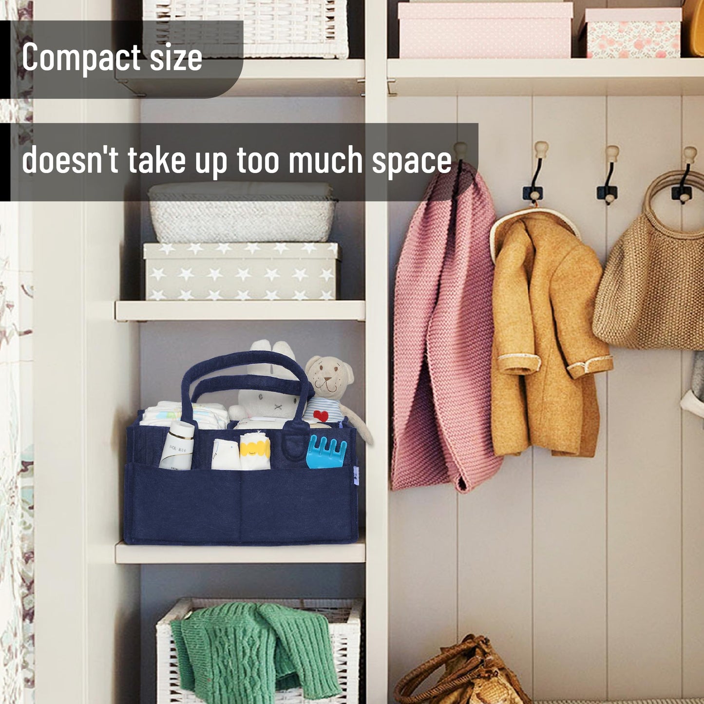 Mr. Pen- Baby Diaper Caddy Organizer, Navy Blue, Diaper Organizer, Car Diaper Caddy, Baby Caddy Organizer, Portable Diaper Caddy