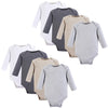 Hudson Baby Unisex Baby Cotton Long-Sleeve Bodysuits, Heather Gray, 18-24 Months Us