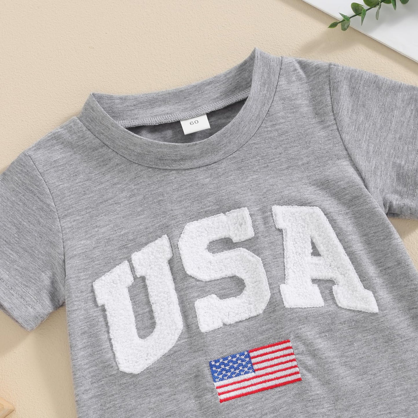 Fybitbo 4Th Of July Baby Boy Girl Outfit Usa Flag Short Sleeve Jumpsuit Romper Newborn Onesie Clothes (My First Fourth Of July B